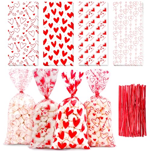 Valentines Cellophane Bags, Valentines Gift Bag...
