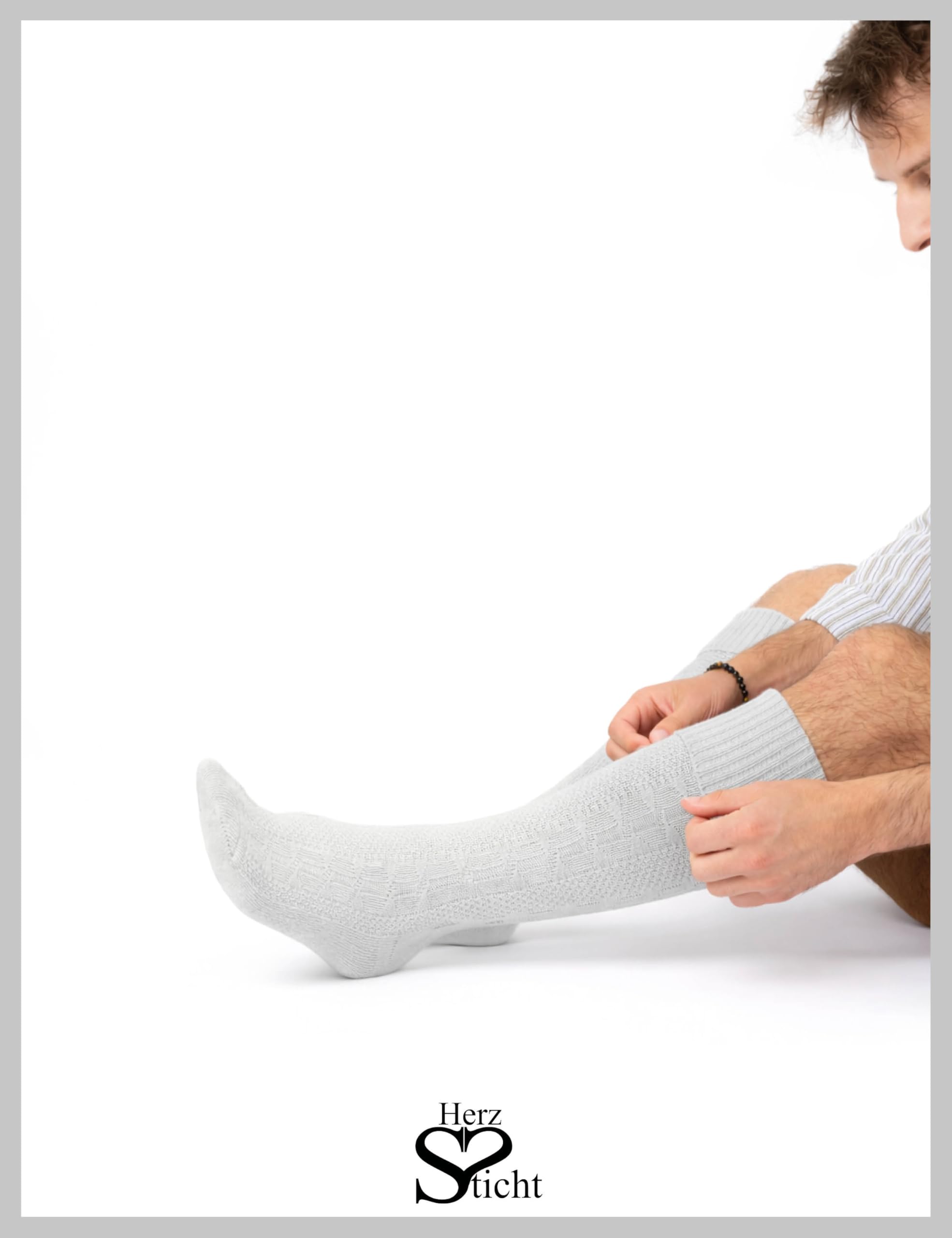 Calcetines Largos Tradicionales Bávaros para Hombre 1 par (modelo: Silberdistel)