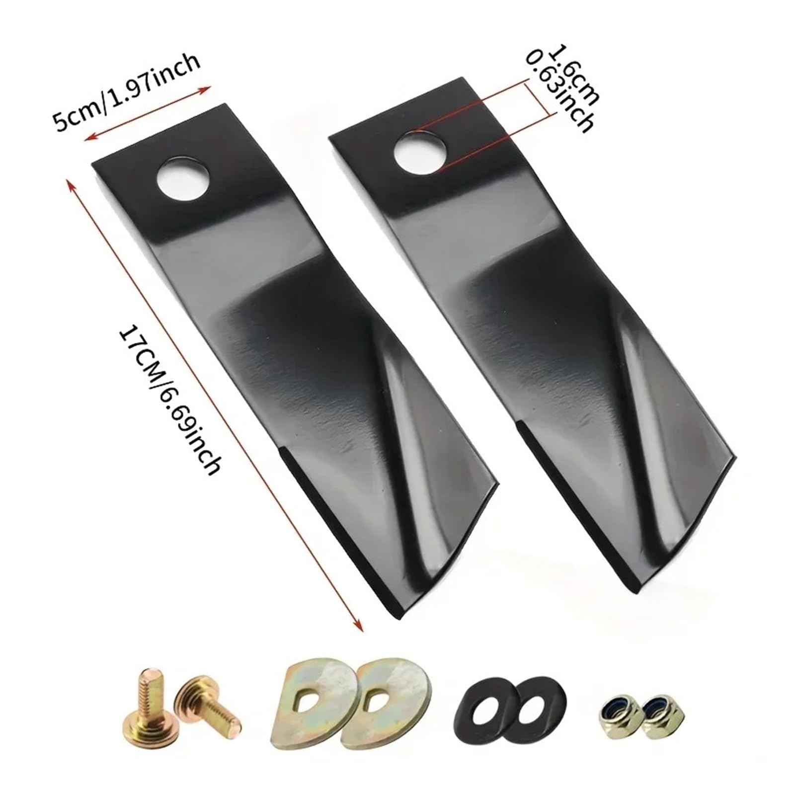 2 Cuchillas de Acero al manganeso for cortacésped de 19/21 Pulgadas, compatibles con HRJ196, HRJ216 y GXV160. Accesorios for cortacésped.(A Set of 19 Inches)