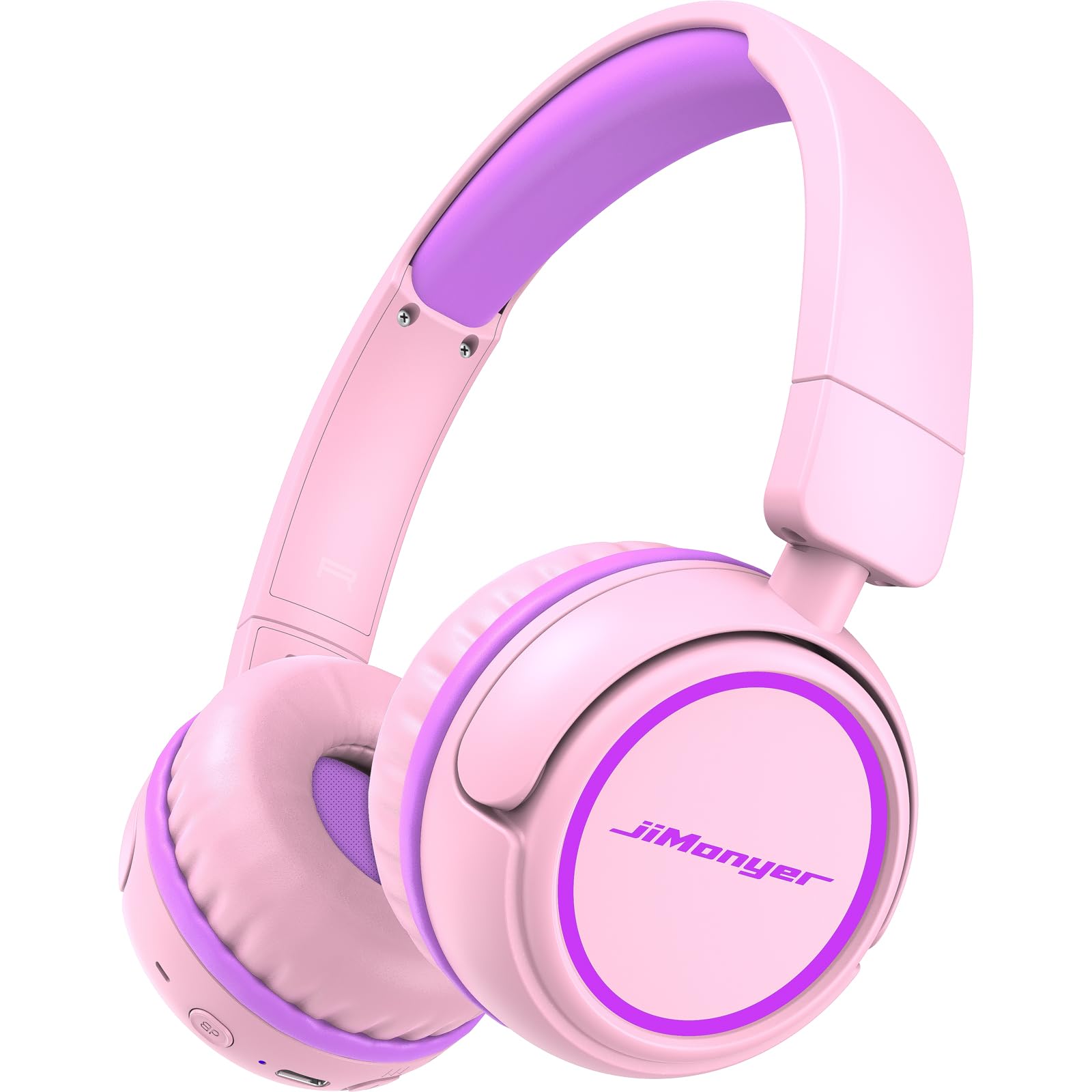 Kids Bluetooth Headphones, 80H Playtime Lightweight Wireless Headphones for Kids, 85/94dB Safe Volume Limit, Bluetooth 5.4, Built-in Mic kids headphones for School, Travel, iPad, Tablet (Pinkpurple)