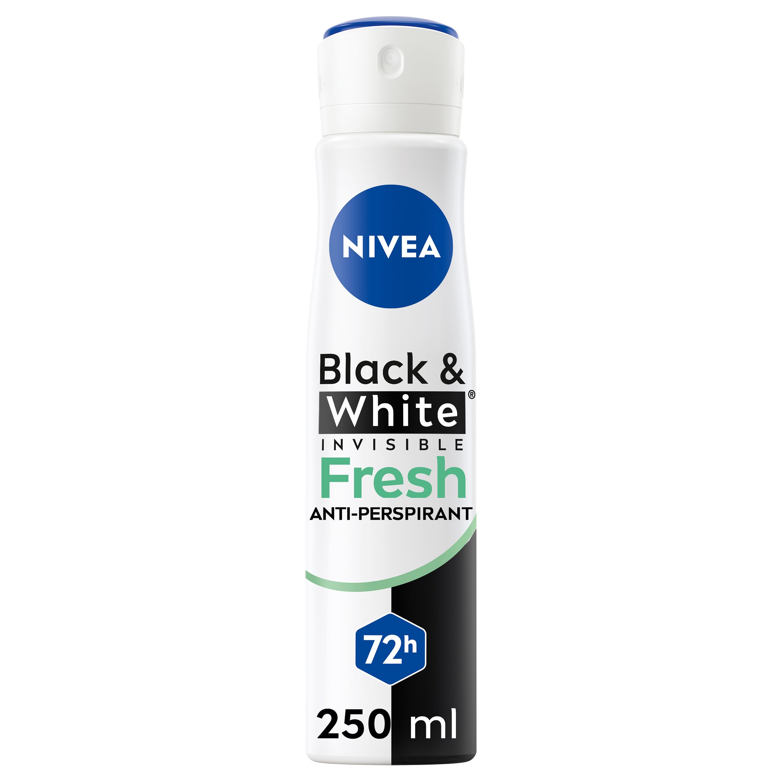 Black & White Fresh Anti-Perspirant Spray (250ml), 72hr Anti-Sweat Women's Deodorant Spray, No Stains on Black and White Clothes