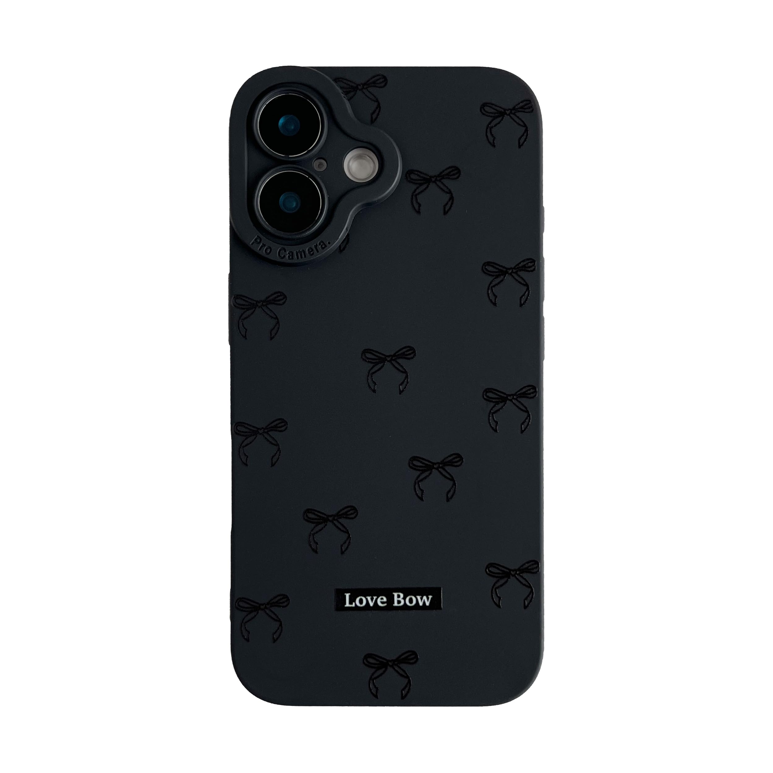 FLIRACON Bonita funda suave negra con lazo pequeño Kawaii compatible con iPhone (negro, para iPhone 11 Pro)