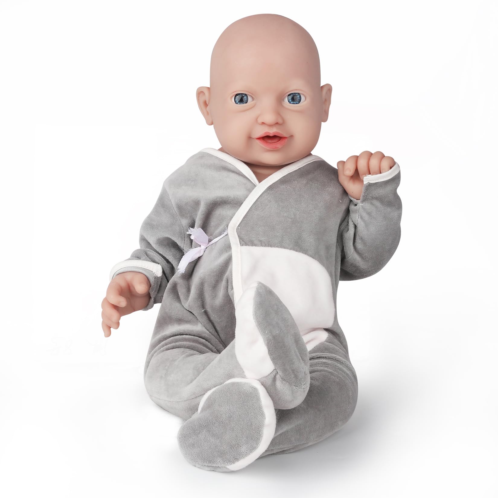 Vollence 23 inch Full Body Silicone Baby Dolls, Not Vinyl Dolls, Soft Realisitc Silicone Dolls Full Silicone Baby for Collectible Dolls Baby Gifts Teaching Dolls - Boy