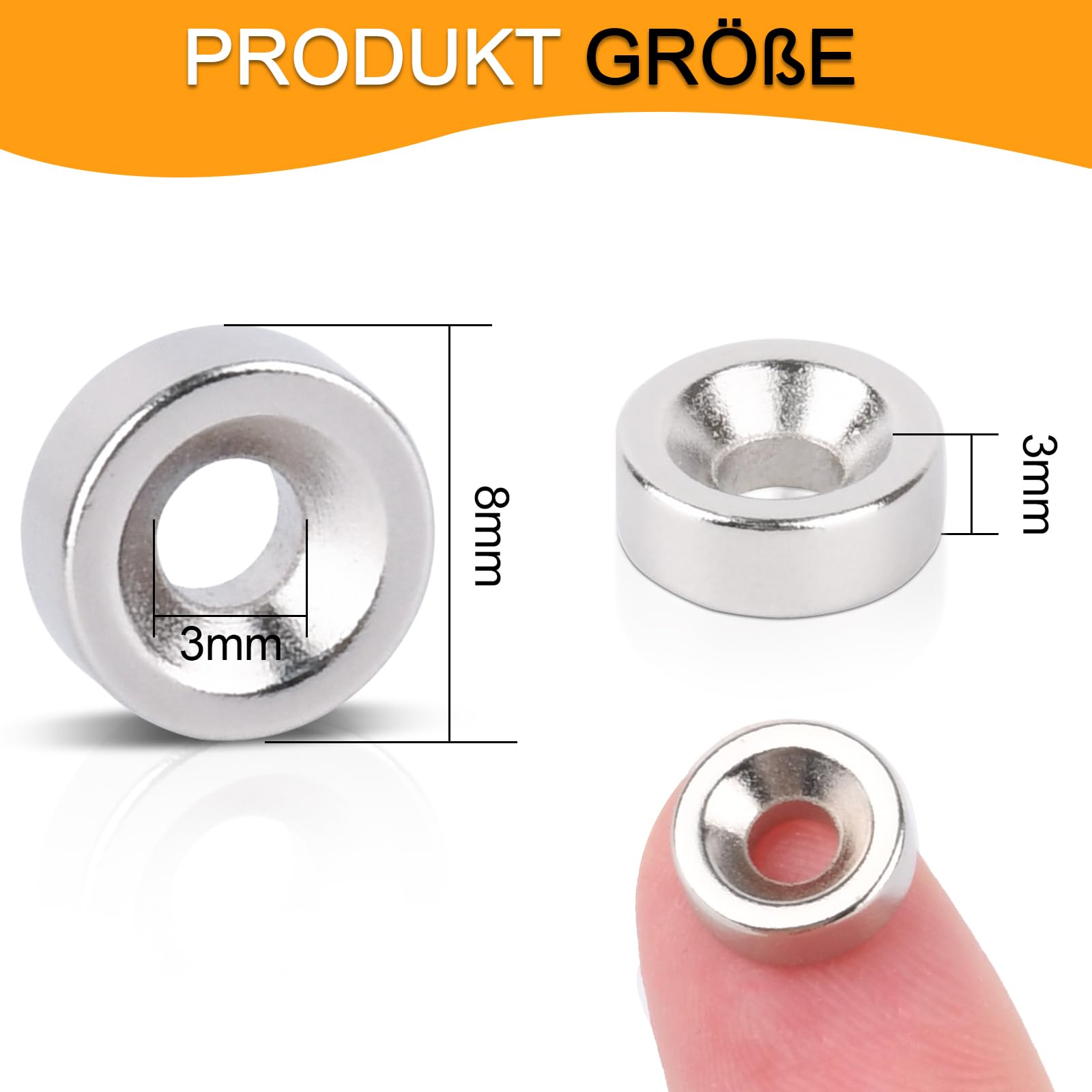 40 Magneti Al Neodimio 8x3mm Con Foro - Potenti, Per Armadi, Cucina, Progetti Fai-Da-Te - Foto 2