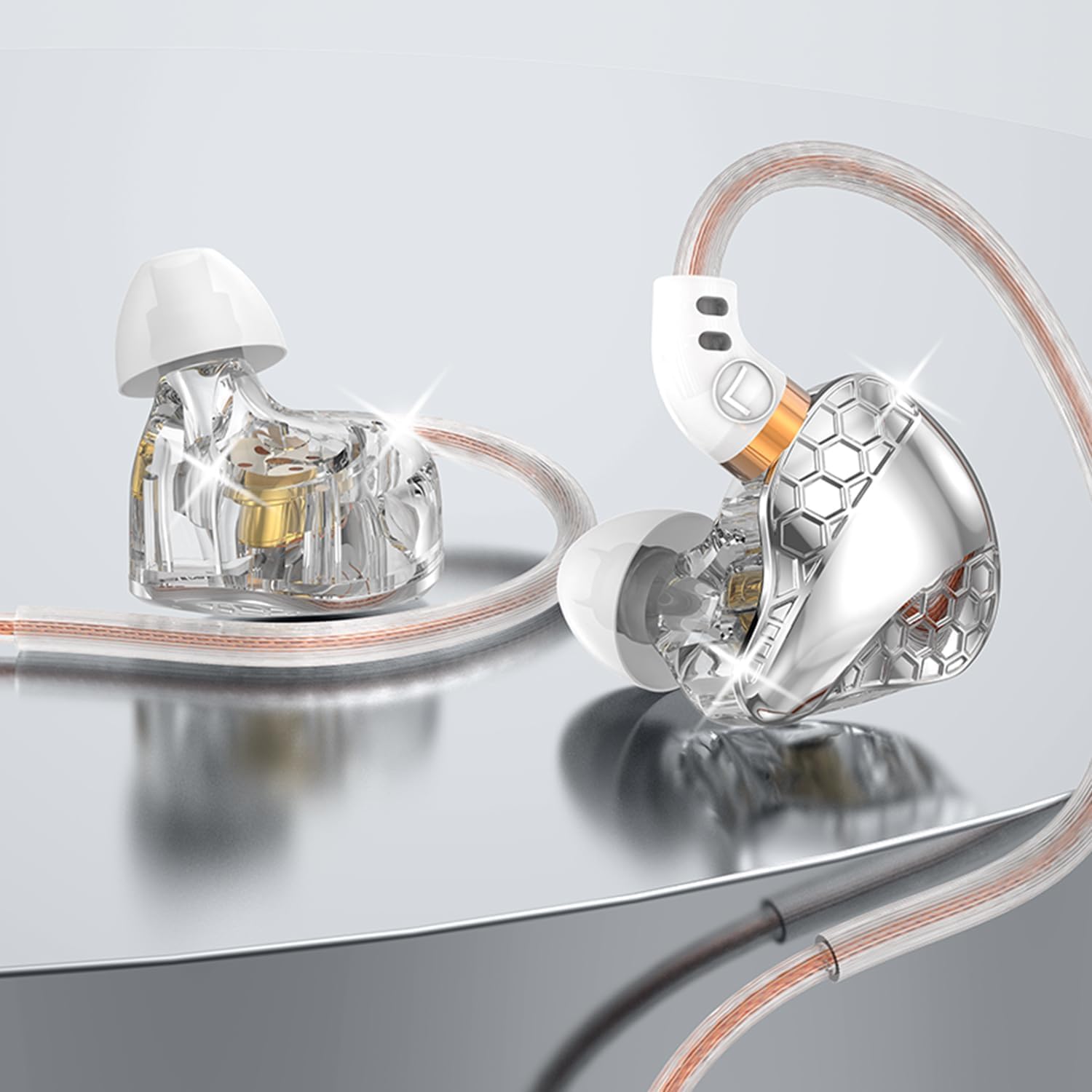H89 - Auriculares con cable con micrófono, auriculares para monitor de oído, auriculares IEM, auriculares con cable, potentes graves y sonido cristalino, auriculares para computadora, escuela, PC,