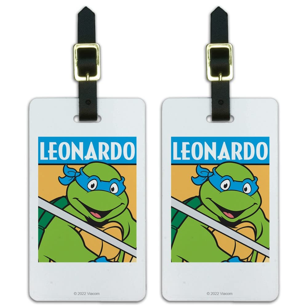 Teenage Mutant Ninja Turtles Leonardo Luggage ID Tags Carry-On Cards - Set of 2