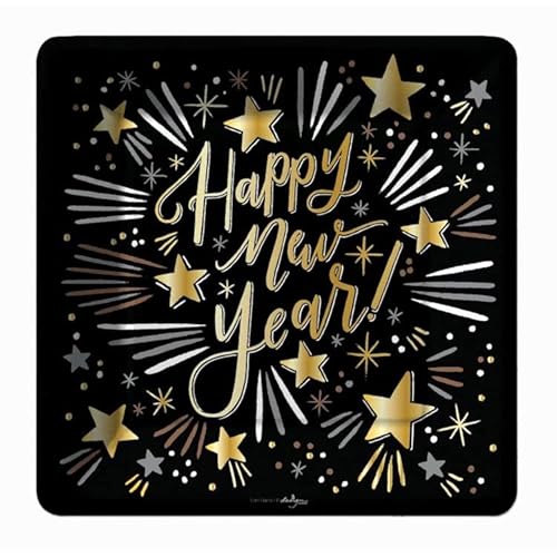 Design Design Sparkling New Year Square Dinner Plate