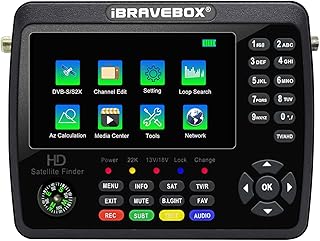 Weytoll V10 Finder Max+ HD Satellite TV Signal Finder DVB-S/S2/S2X Digital Handheld Signal Meter Satellite Finder H.265 4.3Inch LCD for Adjusting Sat Dish