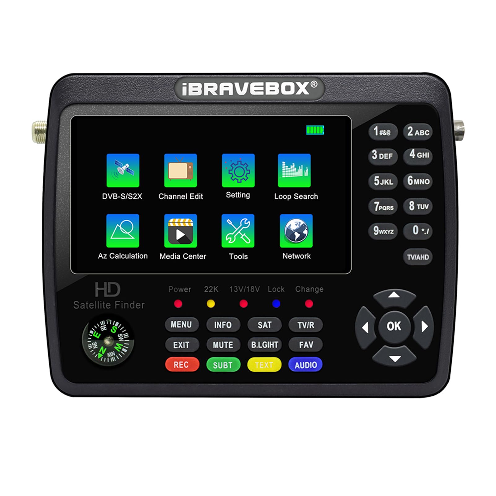 V10 Finder Max+ HD Satellite TV DVB-S/S2/S2X Digital Handheld Signal Meter H.265 4.3Inch LCD for Adjusting Sat Dish