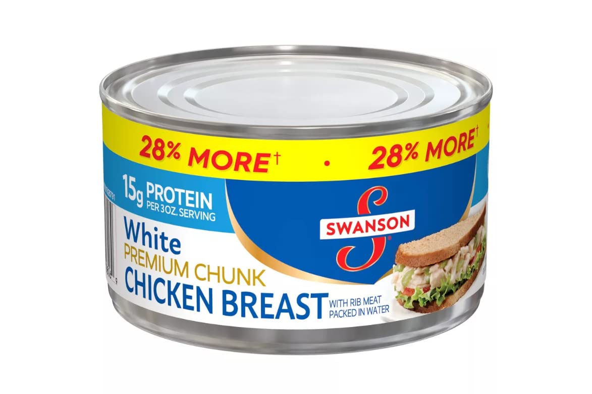 Swanson Canned Chunked Chicken Breast, 12.5oz Can (Pack of 6)
