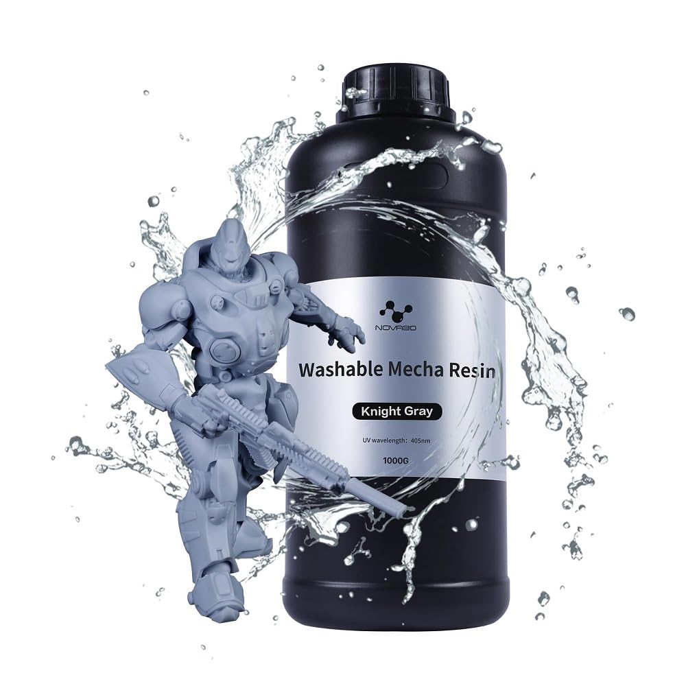 NOVA3D [Mecha Resin - Gray], resina liquida per stampante 3D con polimerizzazione UV LCD a 405 nm, bassa fragilità, resina fotopolimerica, colore grigio, 1000 ml