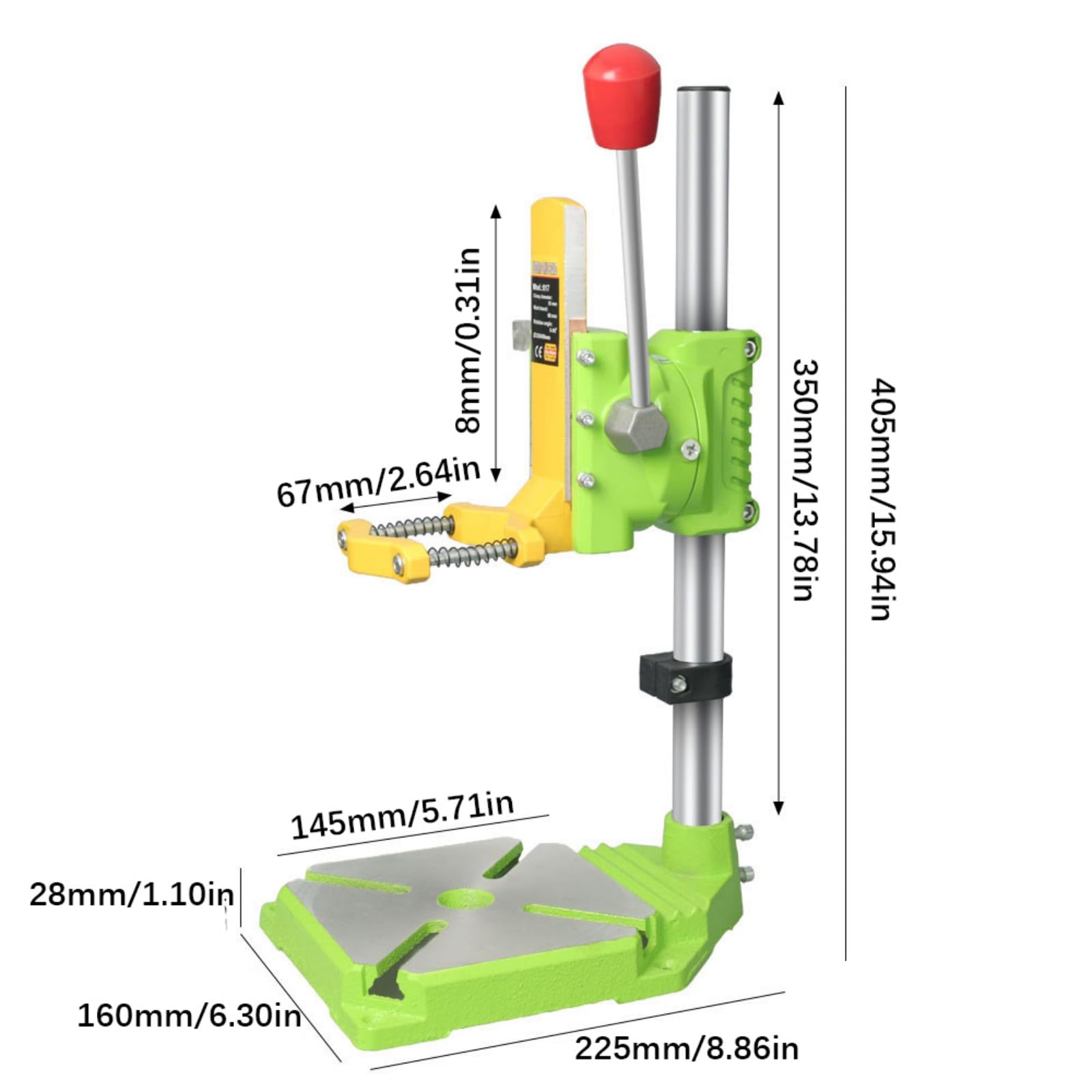 Soporte universal para taladro con escala deslizante y base antideslizante para operaciones de perforación seguras y estables, soporte de taladro eléctrico
