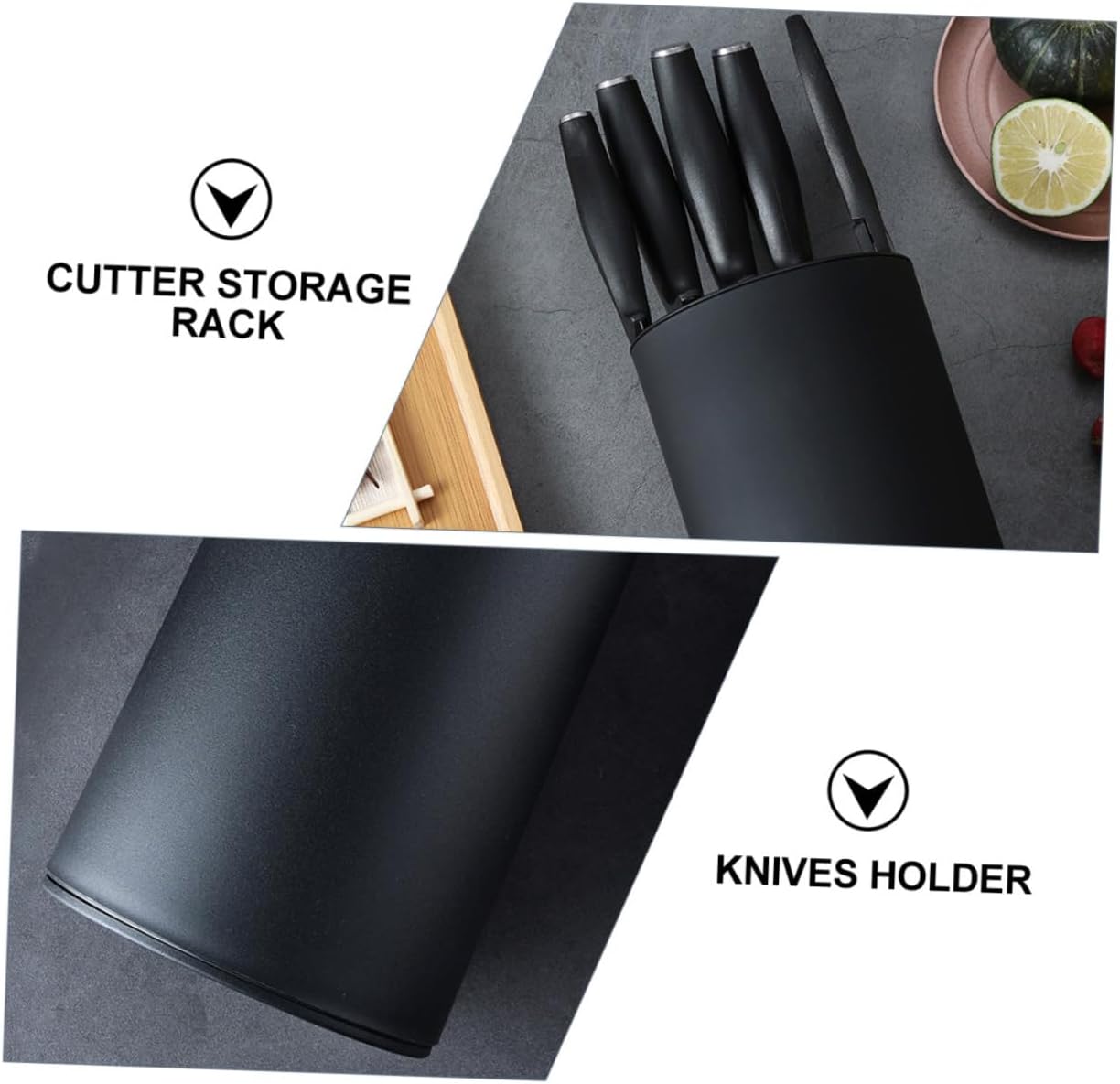 1pc Multi-function Utensil Holder Creative Scissors Storage Rack for Kitchen Plastic Knife Organizer Strong Bearing Capacity Black