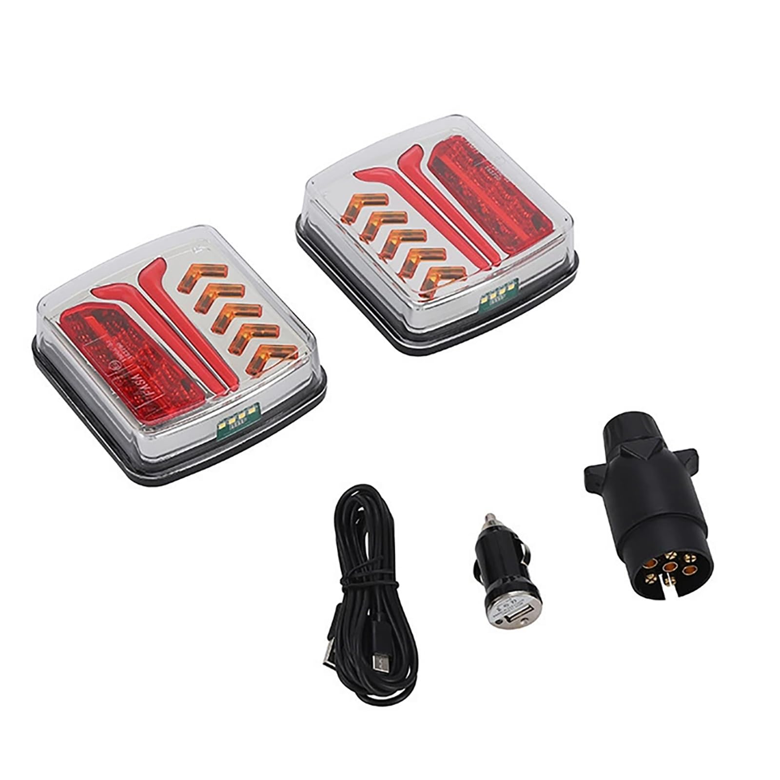 Feu Remorque Sans Fil, Eclairage Arrière Feux Led Sans fil pour Remorque, Feux Remorque Sans fil, Fixations Magnétique, Feu de Remorque Sans Fil pour Remorque, Camion, Caravane ou Camion