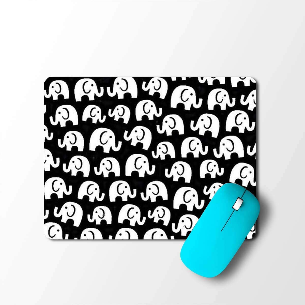 outlouders Multiple White Elephant Black Designer Printed Laptop/Desktop/Computer Mousepad/Mouse Pad (Best for Gaming/Gamers)
