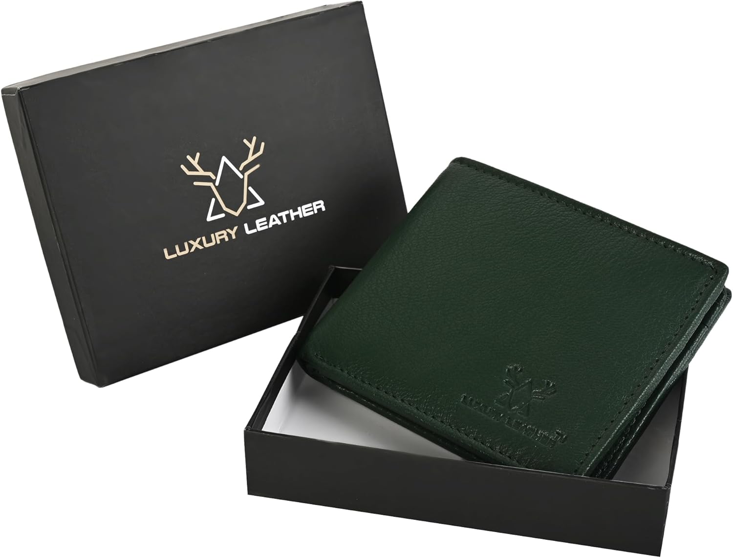 Genuine Leather RFID Blocking Wallet for Men | Slim Bifold Design with Zipper Coin Pocket, ID Window & Multiple Card Slots | Compact Everyday Carry Gift for Him (Dark Green) - Image 9