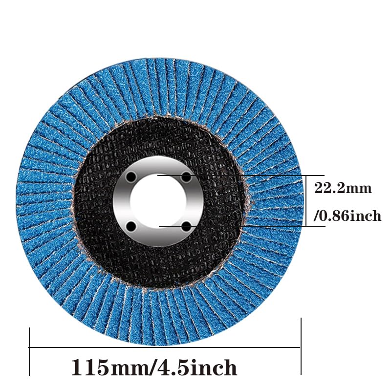 Flap Discs 40 Grit, 4 1/2 x 7/8-Inch Flap Sanding Disc, Type 27 Zirconia Grinding Wheel for Stainless Steel, Sheet Metal one More nut (60 GRIT, 20PCS)
