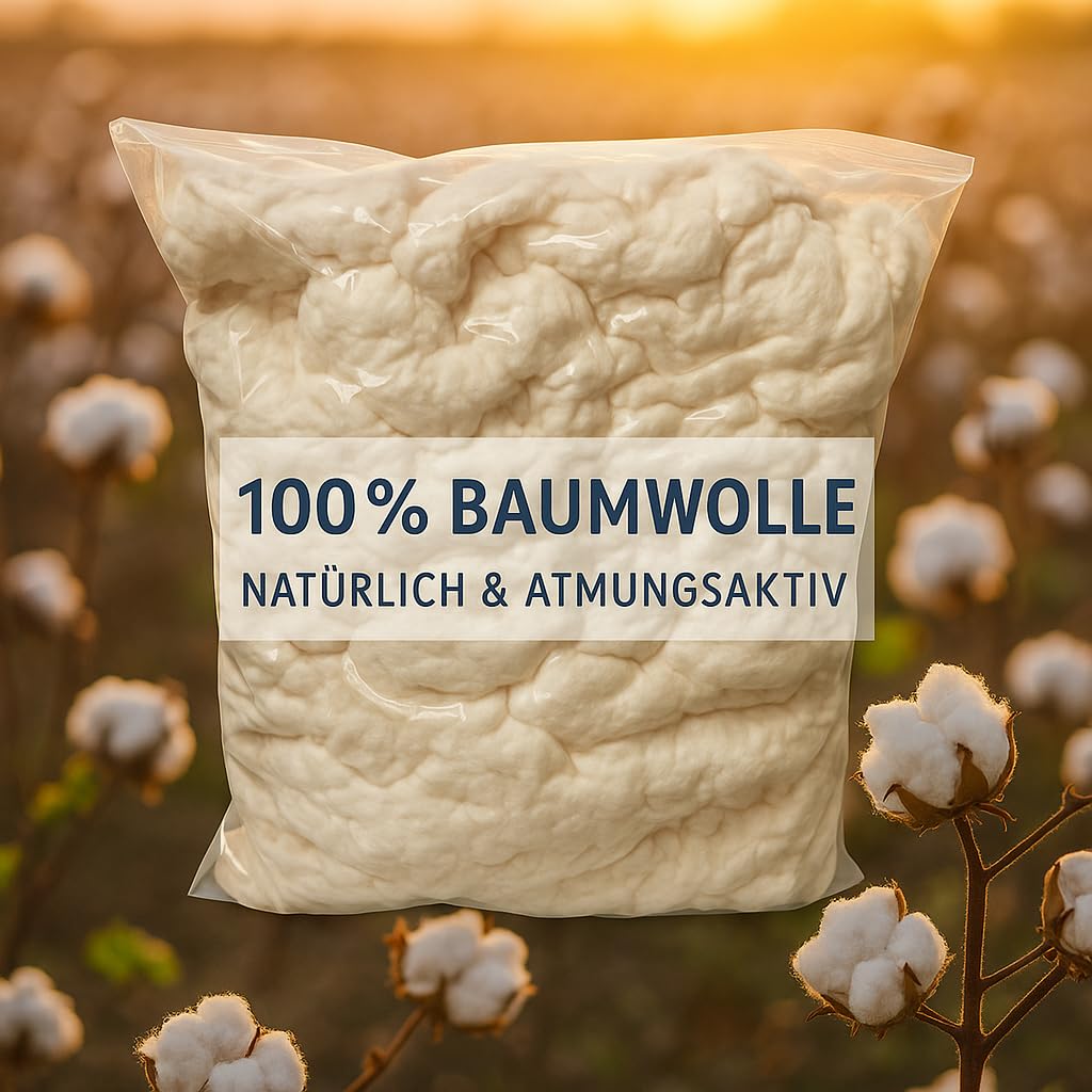 Yogimudra 400 g Baumwolle Füllmaterial – Weich & Voluminös – Naturfüllung für Kissen, Plüschtiere, Nestbau, Puppen & Bastelbedarf – Stopfmaterial zum Selbermachen – plastikfrei & nachhaltig