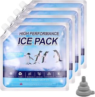 flintronic 4/6 Pack Ice Pack, High Performance Cooler Cooler Bag, Long Lasting Reusable Ice Boards, Reusable For Camping, Picnic, Beach And Outdoor Sports