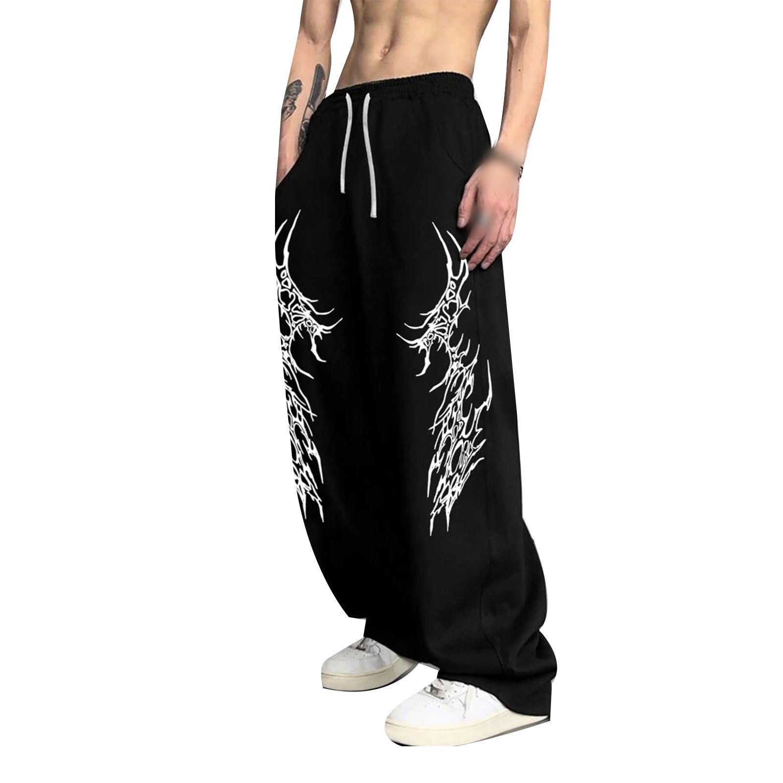 acsewater Y2k Sweatpants Hip Hop Baggy Wide Leg Pants Goth Graphic Joggers Men Women Streetwear