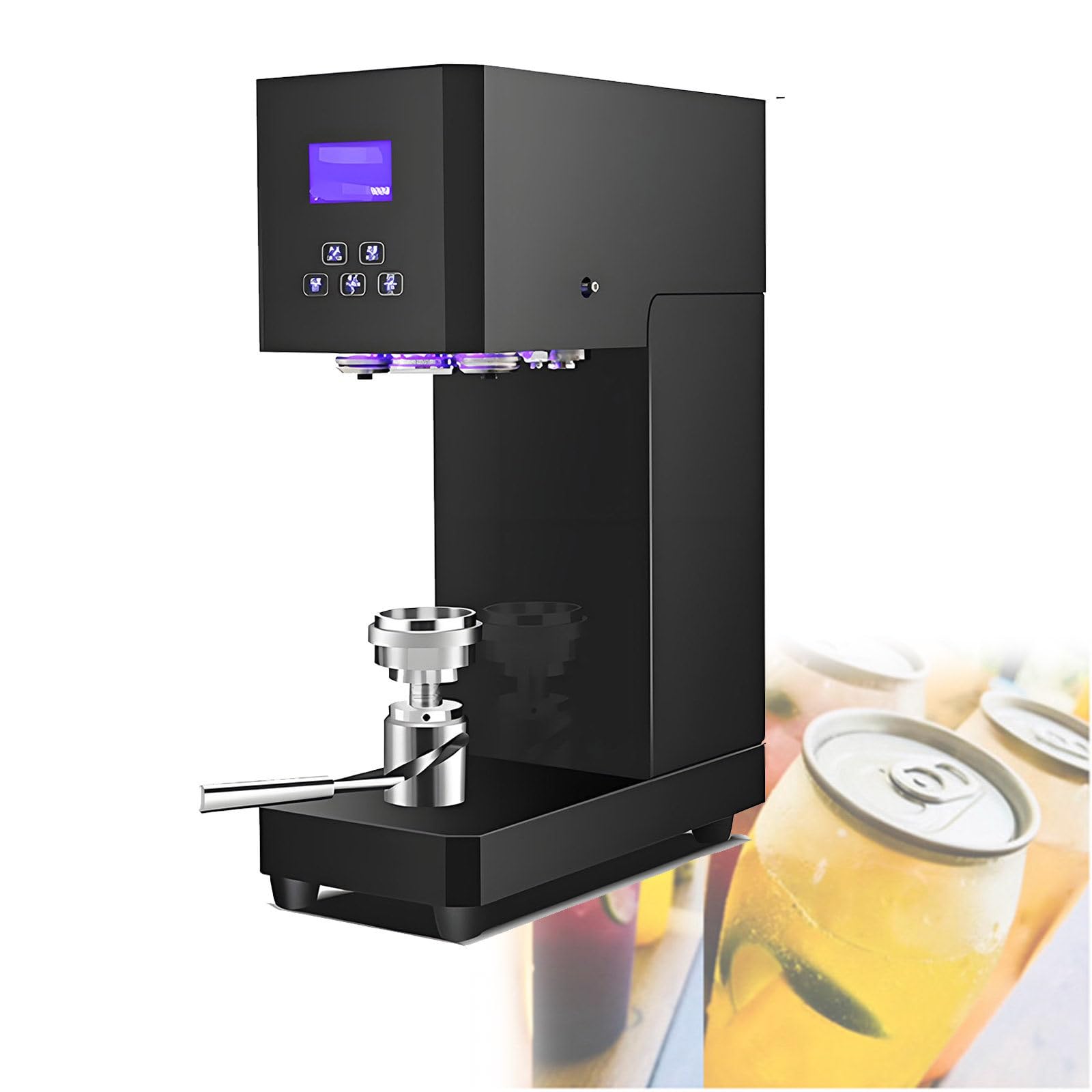 YXZYFPP Semi Automatic Can Sealer Machine 370w Electric Commercial Tin Cup Sealer Can Sealer with Counter Benchtop Can Seamer Electric Cup Sealer Machine Sealing Machine Tool (Black)