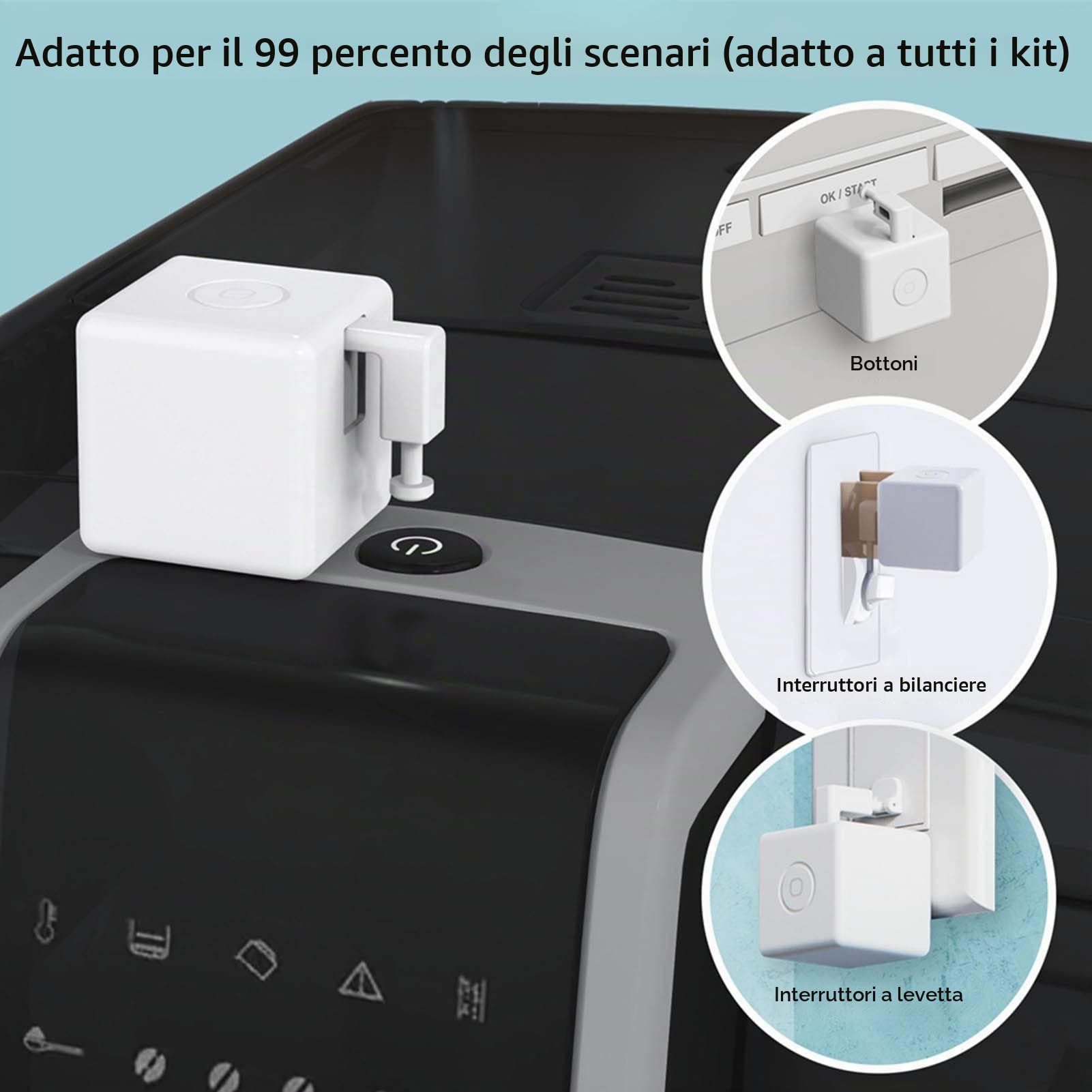 TOPINCN Interruttore Robot a Dito, Telecomando Smart App Pulsante Interruttore Luce Pulsante Bot Pulsante Interruttore Intelligente Pulsante per Porta del Garage della Camera da Letto di | Pulsante smart adesivo, Compatibile con Smart Life/Tuya, Controllo