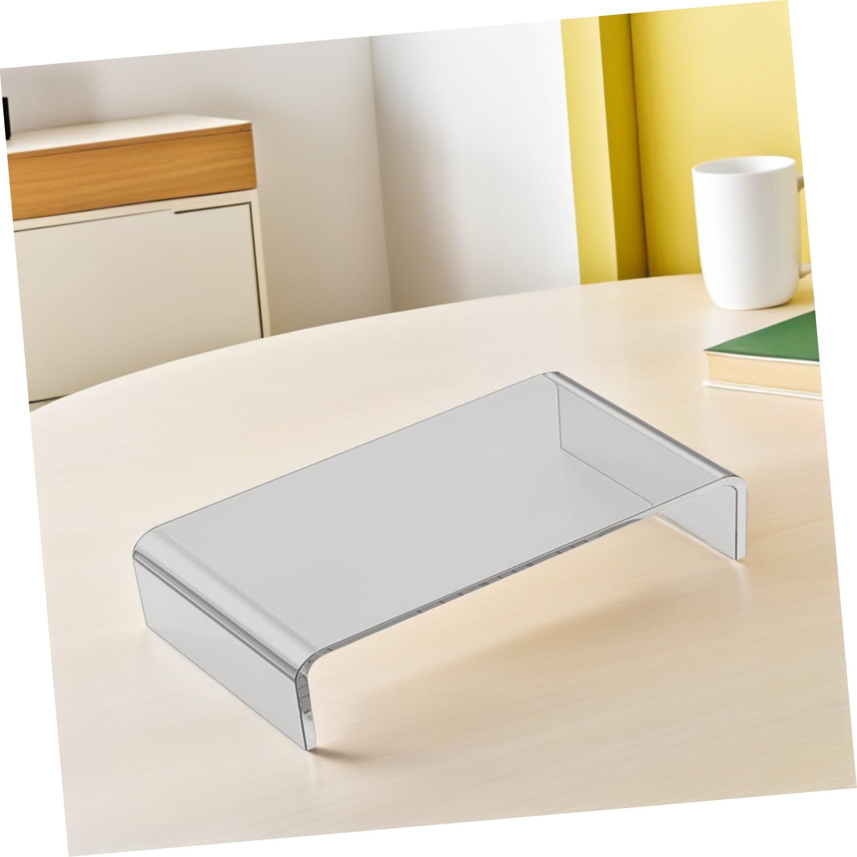 Supporto per Monitor Ergonomico in Acrilico Trasparente, Rialzo per Schermo e Portatile Aiuta a Mantenere la Postura Corretta per Casa e Ufficio