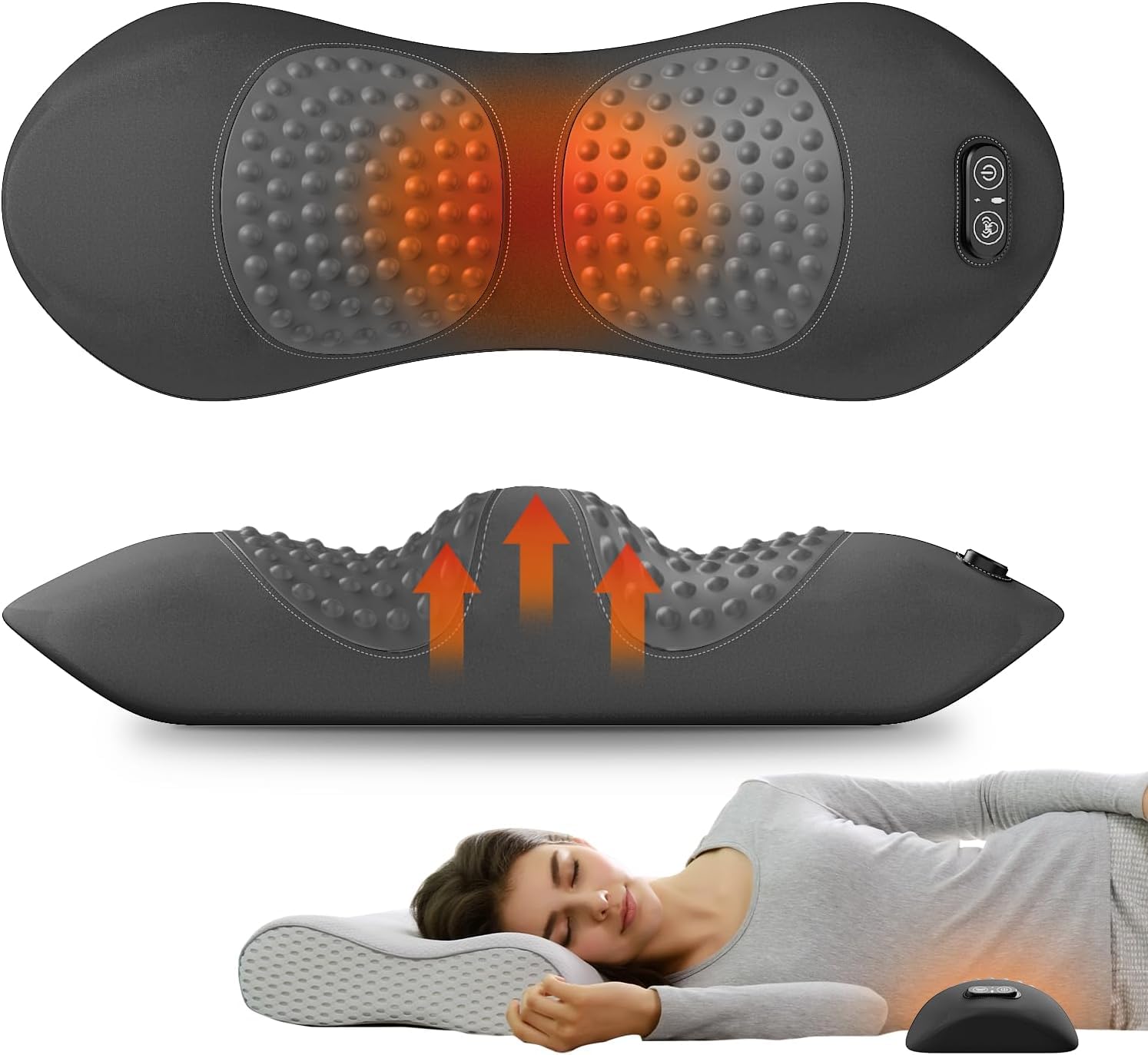 3-in-1 Triple Fusion Back Massager with Heat, Deep Tissue Massager