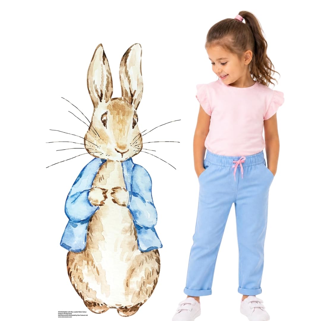 Star Cutouts SC4440 Blue Jacket Rabbit Cardboard Cutout 93cm – Cute Character Decoration for Kids’ Parties, Nurseries & Family Events