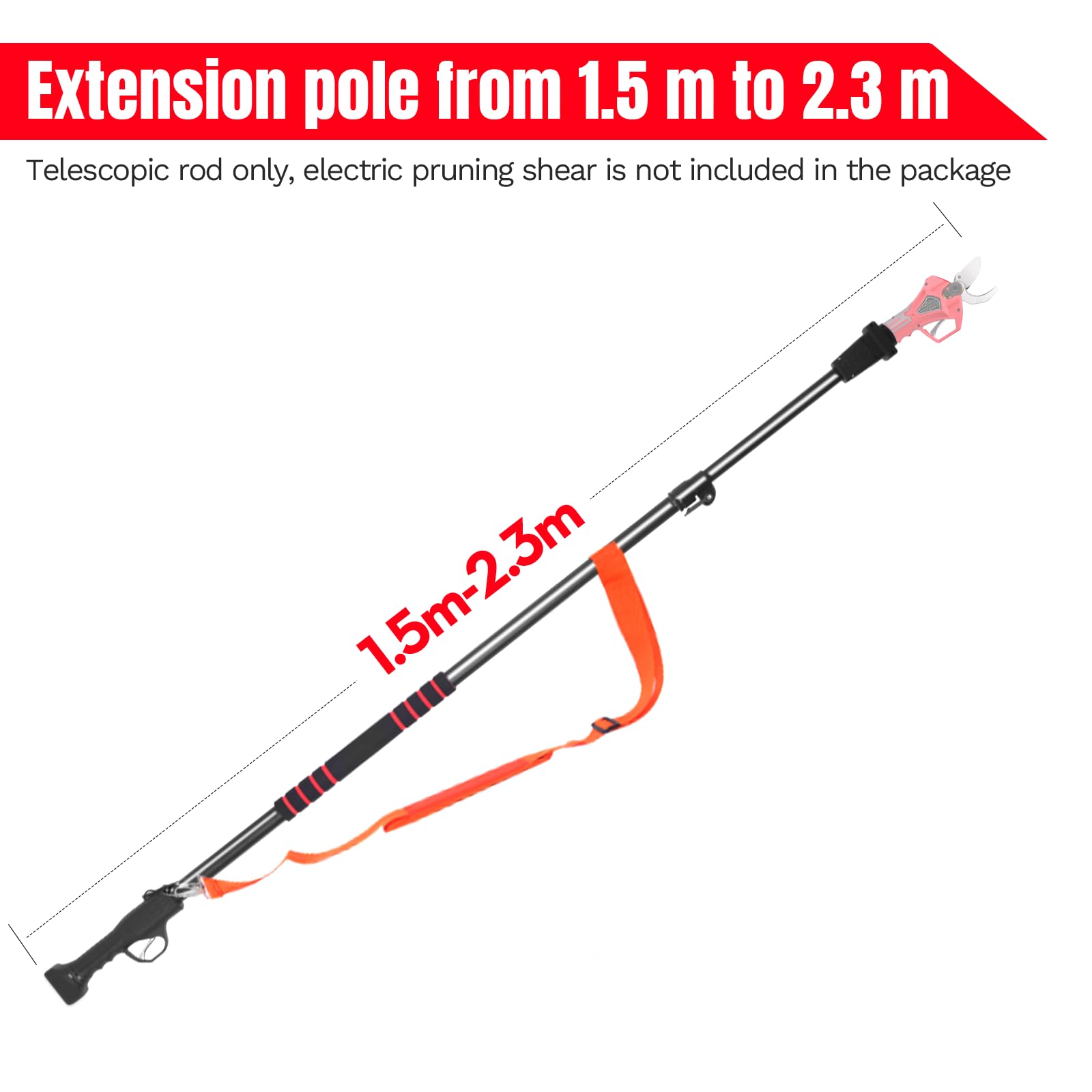Varilla de Extensión de SJ-935, Barra Telescópica Ligera de Aleación de Aluminio para Poda de Ramas Altas