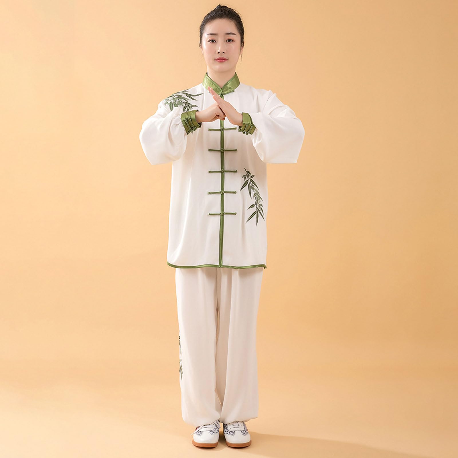 Tai Chi Abbigliamento,Tuta da Donna per Arti Marziali,Abbigliamento per Meditazione e Qigong,Uniforme Kung Fu Unisex,Leggero E Confortevole,per Esercizi Mattutini,Tai Chi,Kung Fu