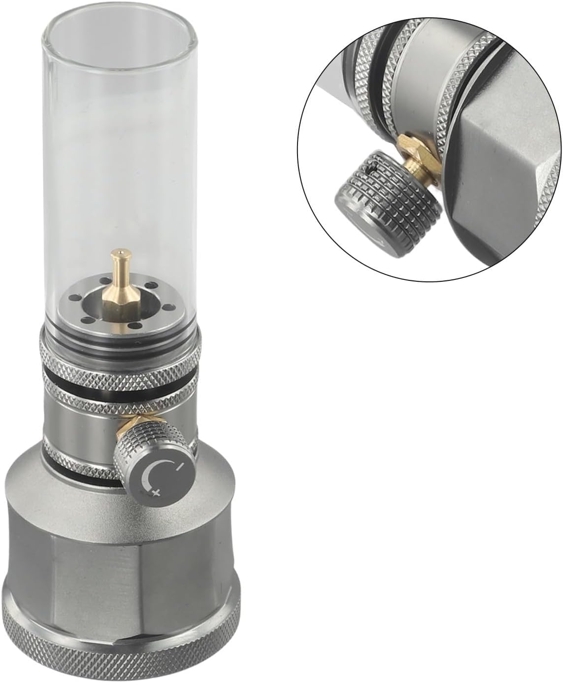 Lanterne à gaz de camping, lampe de camping avec tige d'extension vide en alliage d'aluminium, lanterne à gaz d'extérieur avec réservoir, design léger et compact (lanterne à gaz)