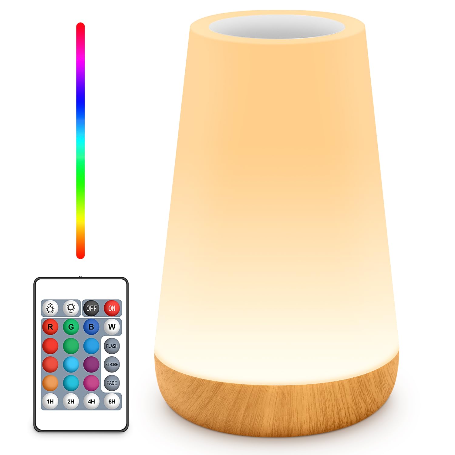 Auxmir Night Light LED RGB Dimmable Touch Bedside Table Lamp for Bedroom