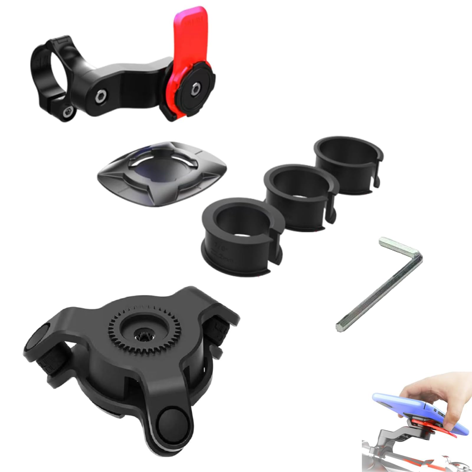 7 PCS Set Accessory Kit with Handlebar Mount,Mobile Mount for Bike, Phone Holder for Urban Cycling and Outdoor Adventures, Compatible with Most Bicycles and Motorcycles-picture-11