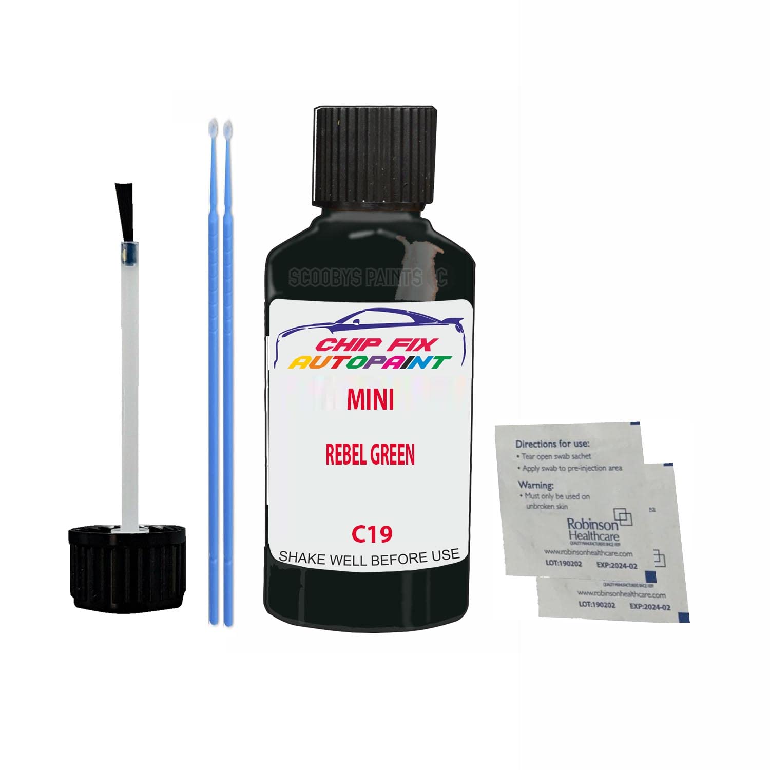 Scoobys Paints Back In The Mix Rebel Green Touch Up Paint For Mini Jcw C19 2015-2022 30Ml Bottle Brush Scratch Stone Chip Repair Pen