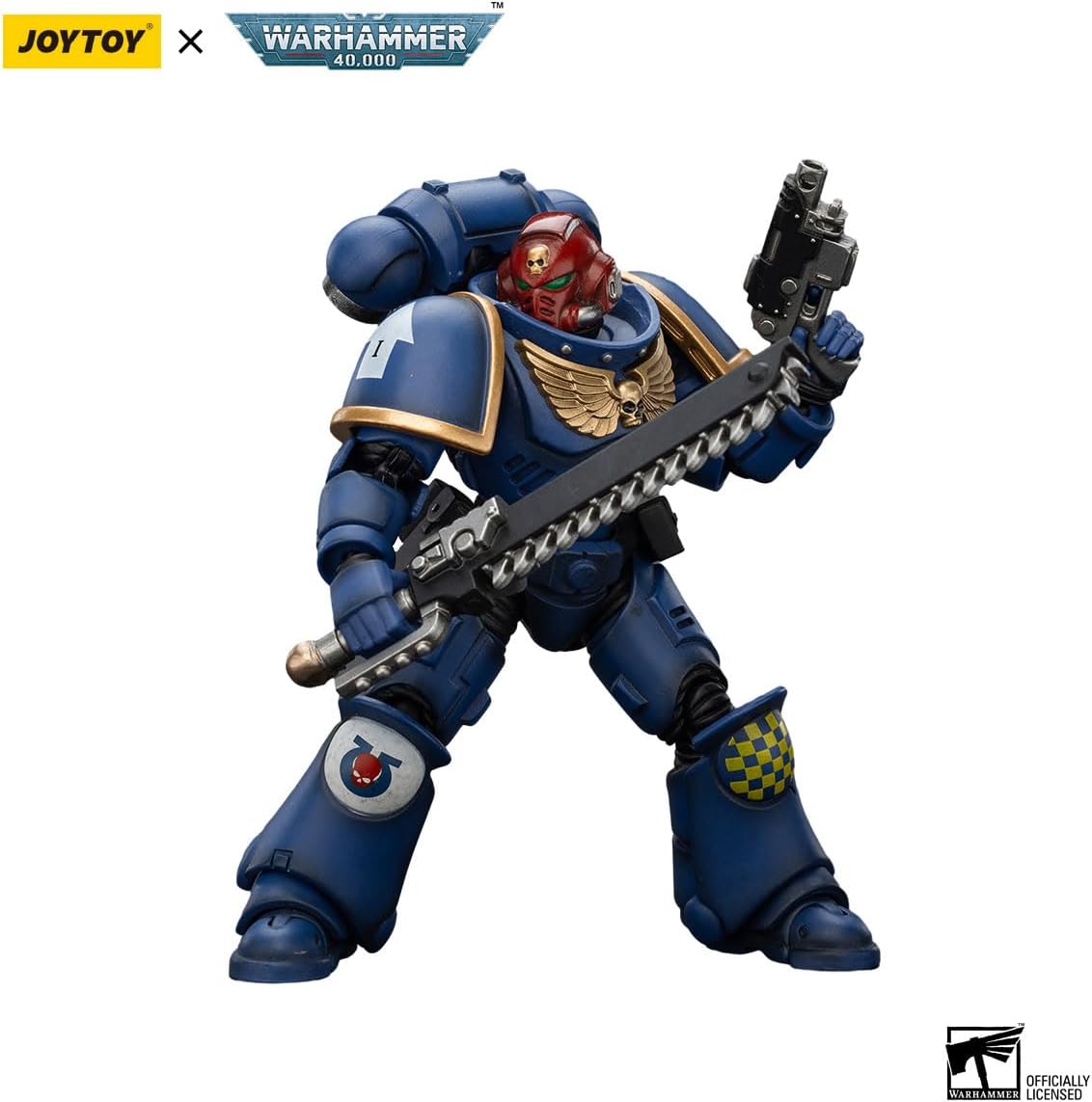 JOYTOY Action Figures Warhammer 40K 5inch Ultramarines Heroes of The Chapter Brother Veteran Sergeant Castor 1/18 Movable Model Collectible Figurine