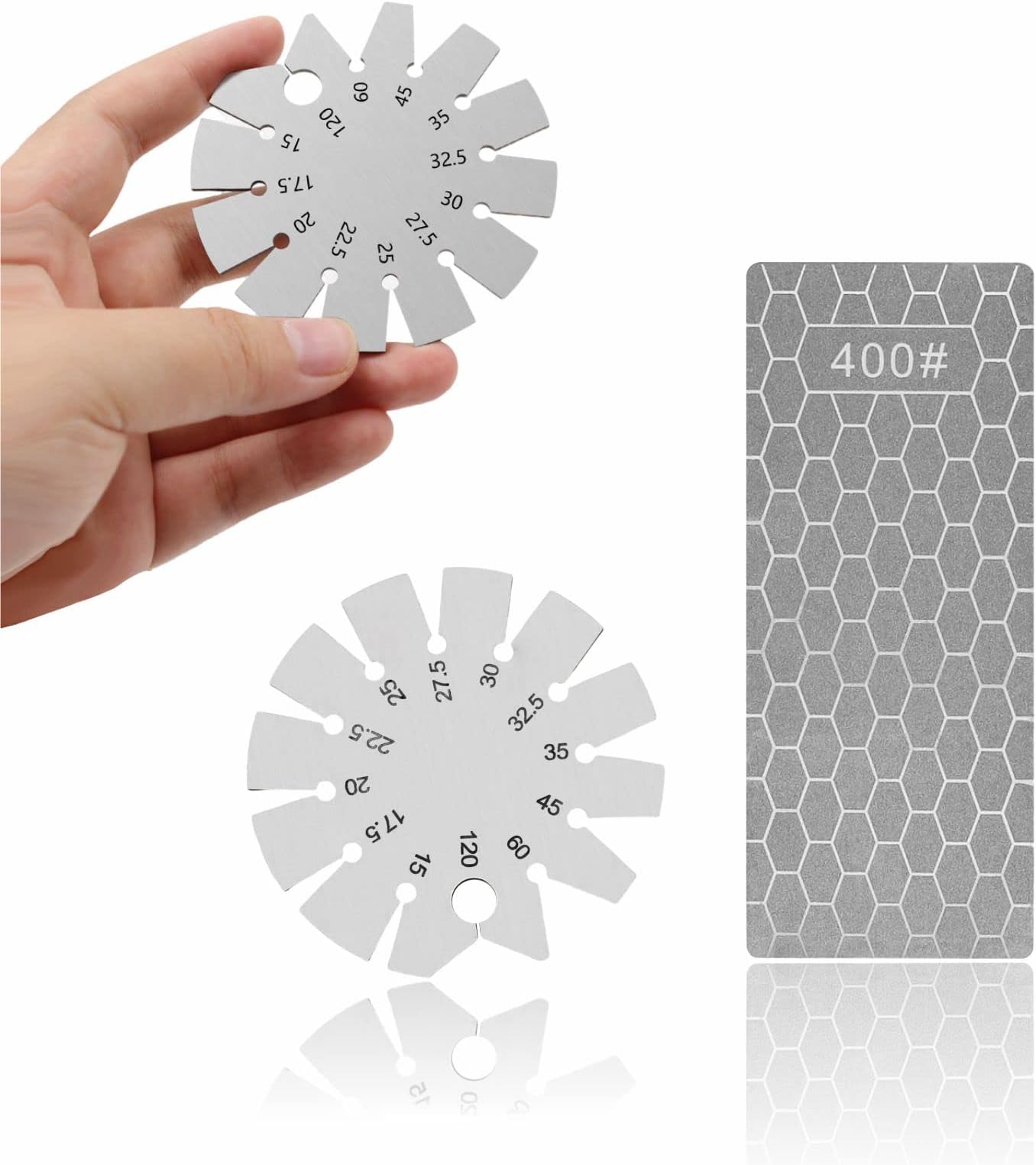 Luxmool Knife Angle Finder and Diamond Sharpening Stone