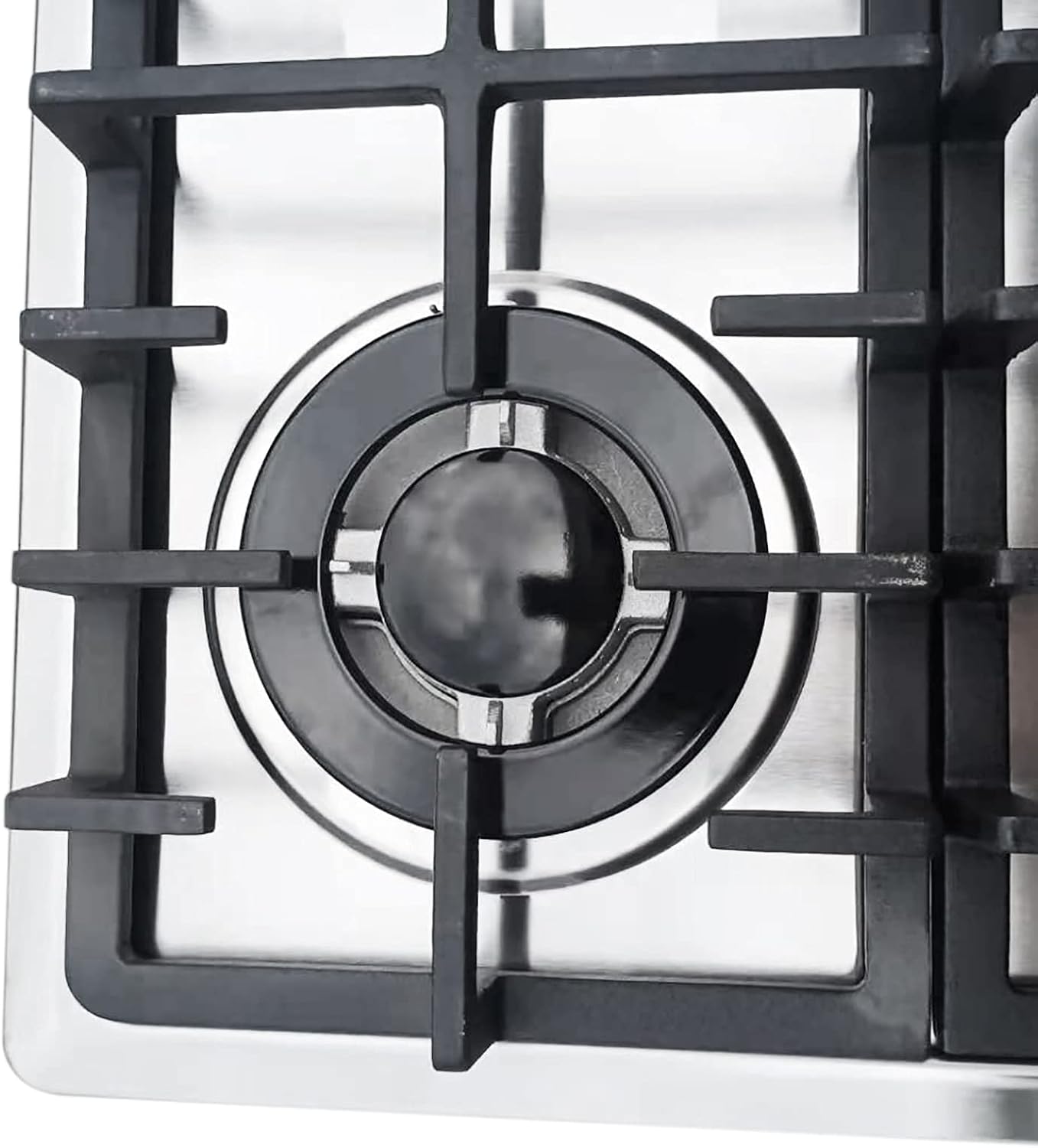 4 Burner Gas Cooktop, 23Inch Built-in Stainless steel Gas Stovetop Natural Gas Hob with Conversion Kit Thermocouple Protection, 3KW Fuel Cooking Cooktop for Apartments Indoor Restaurants Motels