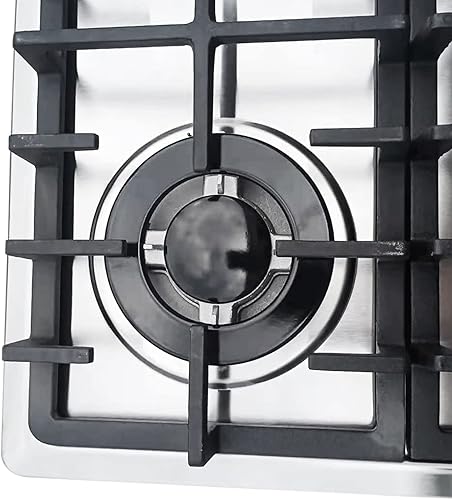 Miniatura 7 de 23 ″ x 20 ″ Cocina de gas empotrada Estufa de acero inoxidable de 4 quemadores NG/L-P-G Cocina Cocina Cocina Estufa de cocina empotrada Fácil de