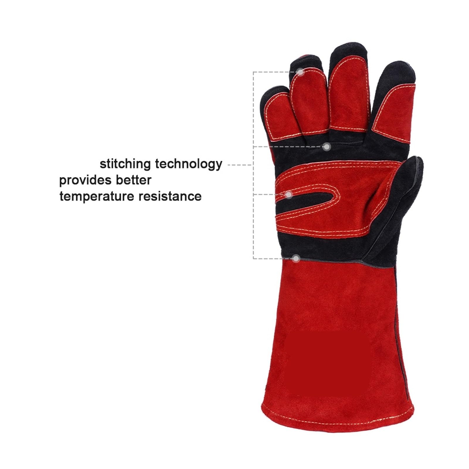 Guantes Soldador Guante de soldadura 14 pulgadas, guantes trabajo multifuncionales, resistentes al calor, Mig/Stick/soldador Tig/parrilla/estufa/barbacoa, protectores
