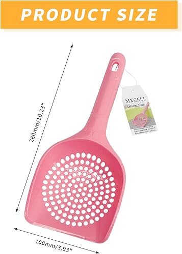 Miniatura 2 de Cuchara pequeña de plástico para gatos, pala profunda duradera y mango largo para tamizar la arena de gatitos (paquete de 6 colores al azar)