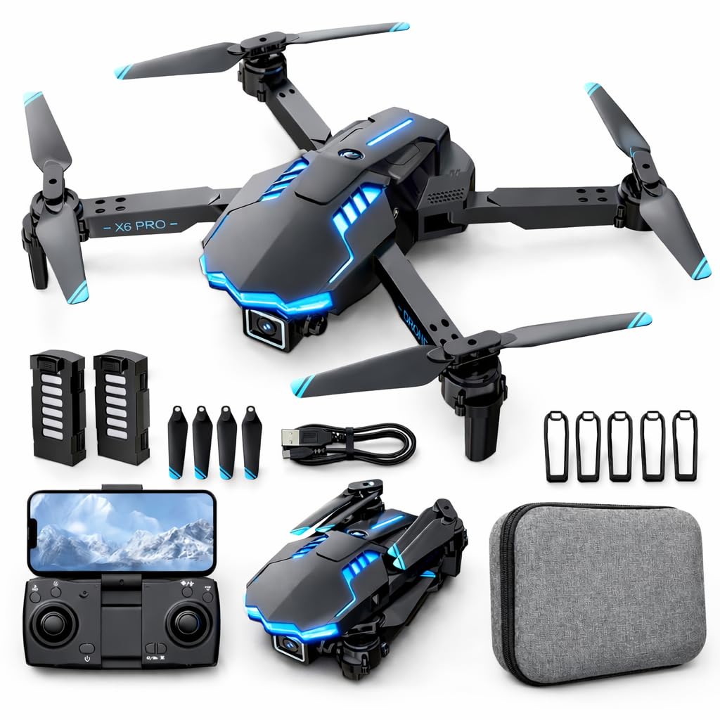 Drohne mit Kamera 1080P für Kinder Anfänger, Bürstenlosem Motor RC Quadcopter, Start mit einem Knopf/36 Min Lange Flugzeit/Höhenhaltung, Spielzeug und Geschenke für Jungen Mädchen (White)