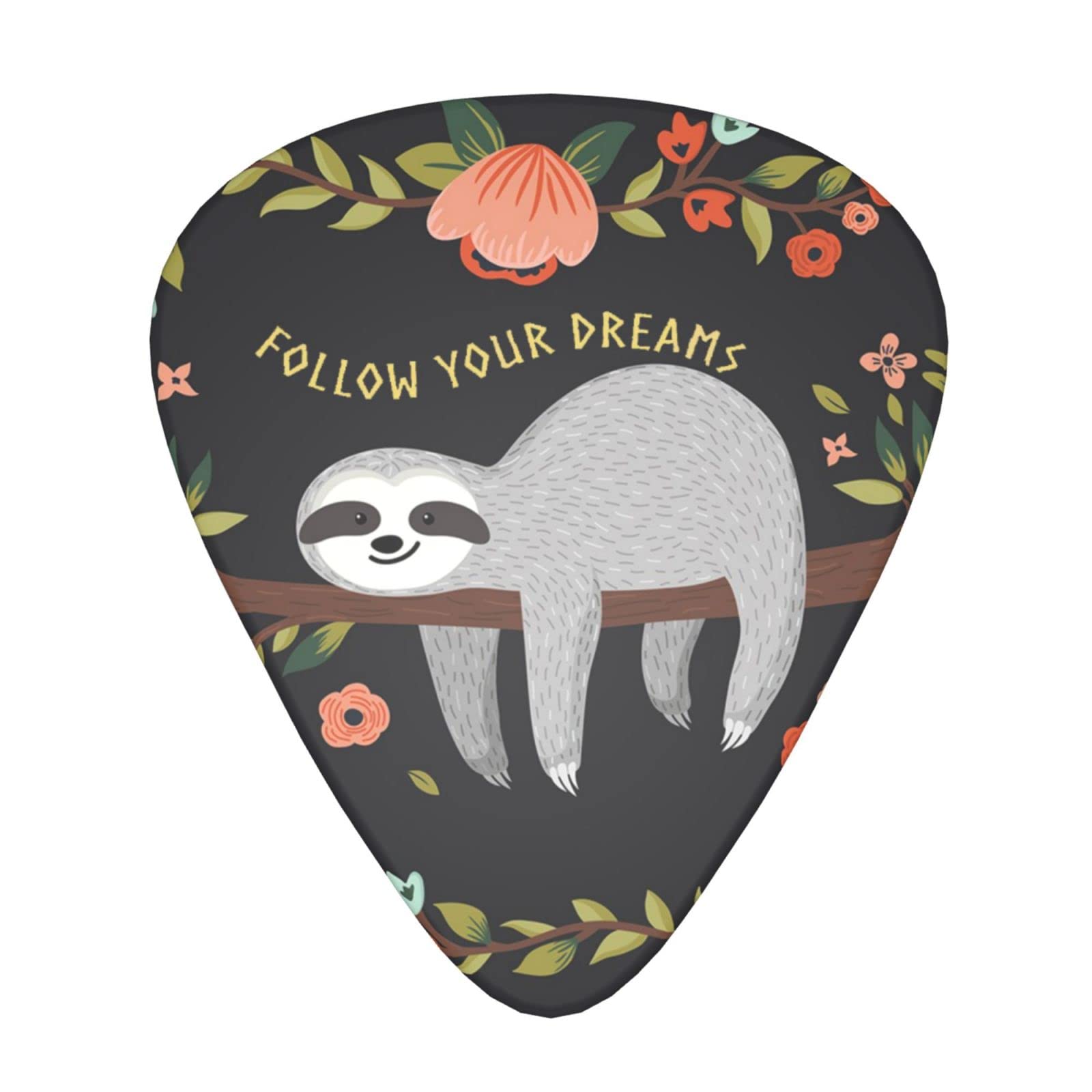 Sloth 12 Pack Guitar Picks Guitar Plectrums for Electric Acoustic Bass Guitar（Includes Thin Medium Heavy Gauges 0.46 0.71 0.96mm）