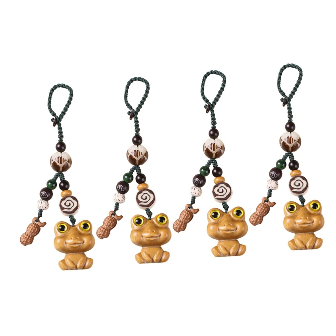 VALICLUD 4stücke Holz Tier Schlüsselanhänger Charm Süßes Frosch Design Als Taschenanhänger Oder Handy-dekoration Leicht Und Auffällig Perfektes Für Jeden Anlass