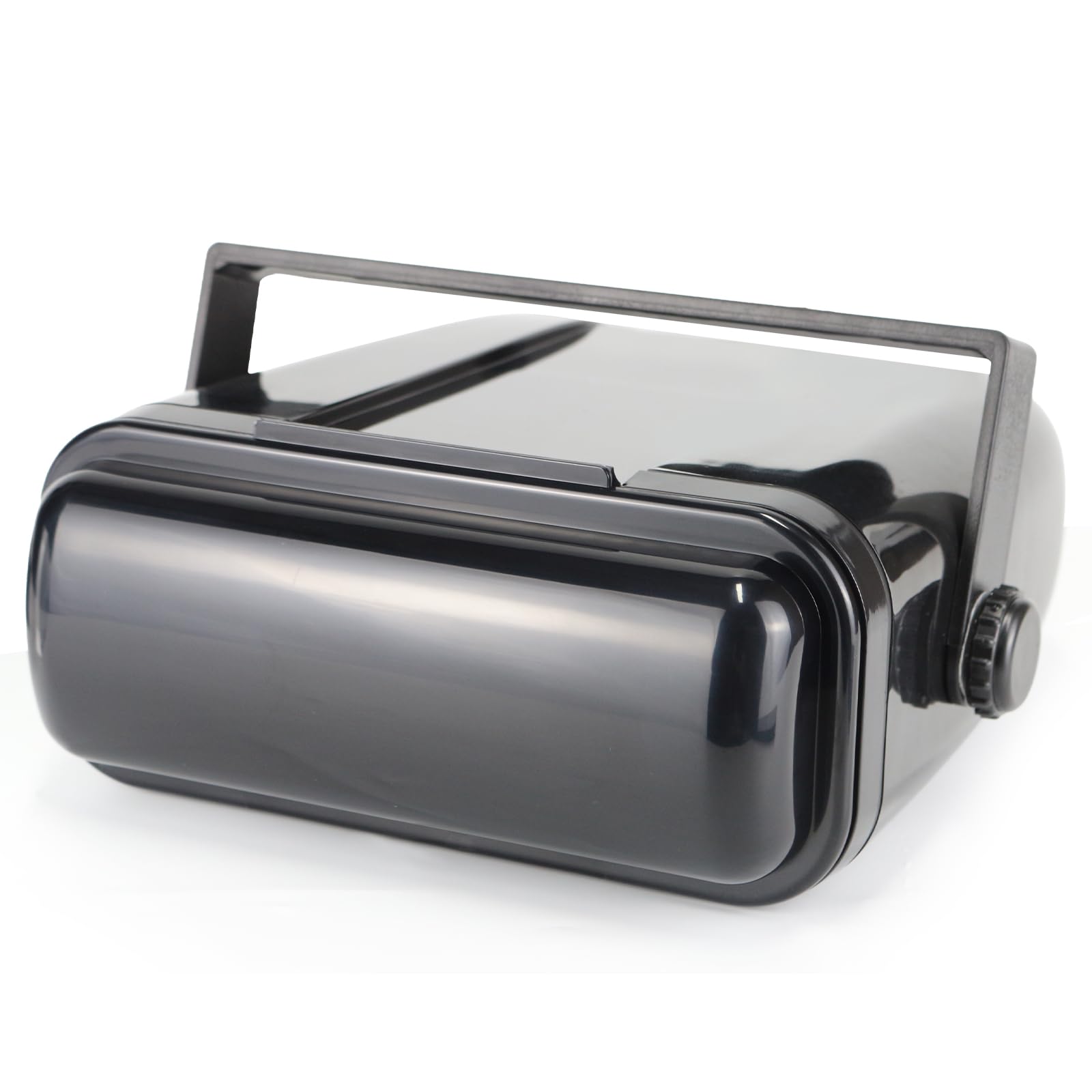 Herdio Durable Universal Marine Stereo Cover - Water-Resistant Boat Radio Protector with Flip-Up Door, Neoprene Gasket, &amp;Suitable for single-DIN radios（Black）