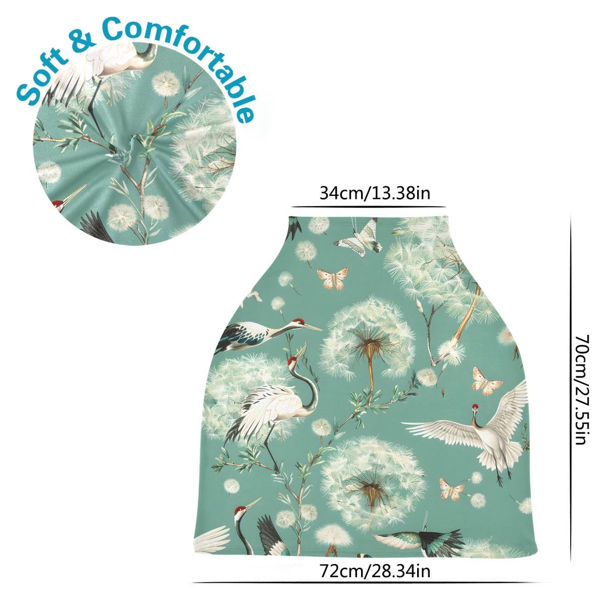 Baby Car Seat Canopy Covers Nursing Cover Stretchy Boys Girls Crane Dandelion Carrier Cover Breastfeeding Cover Breathable