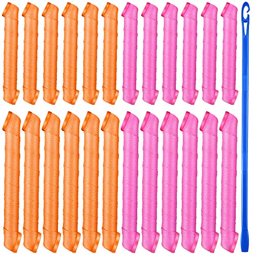 40 Pieces Hair Curlers Spiral Curls Styling Kit Hair Rollers Flexible No Heat Hair Curlers Heatless with Hooks for Women Girls Kid Extra Long Hair Styling Tools from 22 Inch to 30 Inch