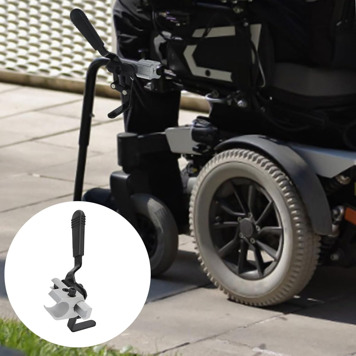 Ubric 2 Stück Rollstuhlbremse Ersatz für Tube Side Mount Heavy Duty Lock Teile Passend für die meisten Rollstühle (22mm)