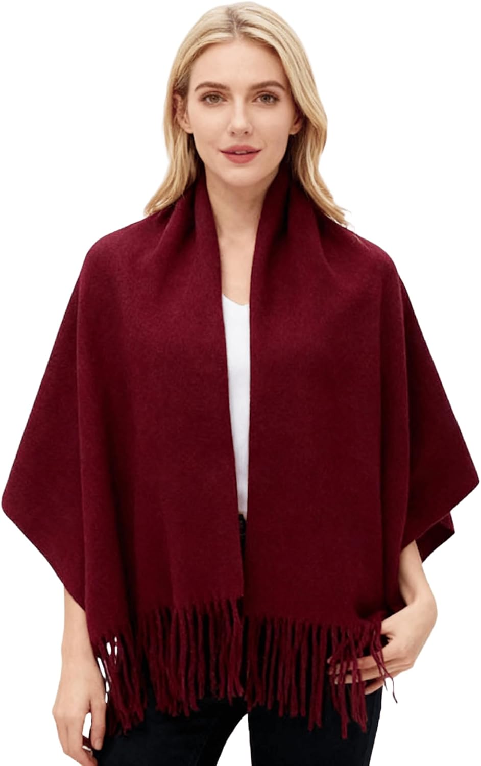 Winter Fall Scarf for Women Men - Large Cashmere Feel Tassels Shawl Soft Warm Solid Color Scarf (78''*26'') - Image 2