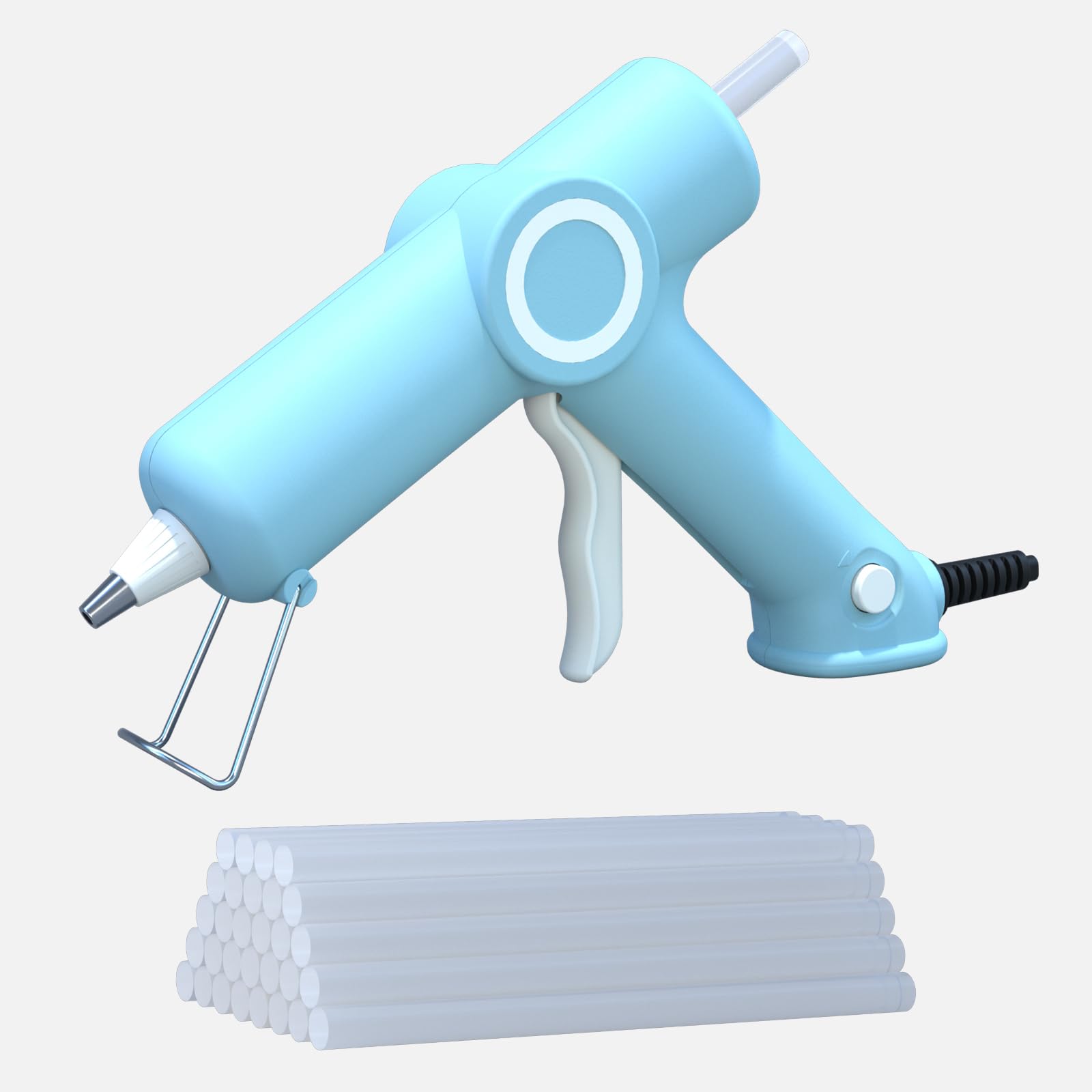 HHYSSG Pistola per Colla a Caldo 20W Pistola per Colla a Caldo con 30 Stick di Colla a Caldo Pistola Incollatrice per piccoli mestieri fai-da-te e riparazioni rapide in casa e ufficio (Blu)